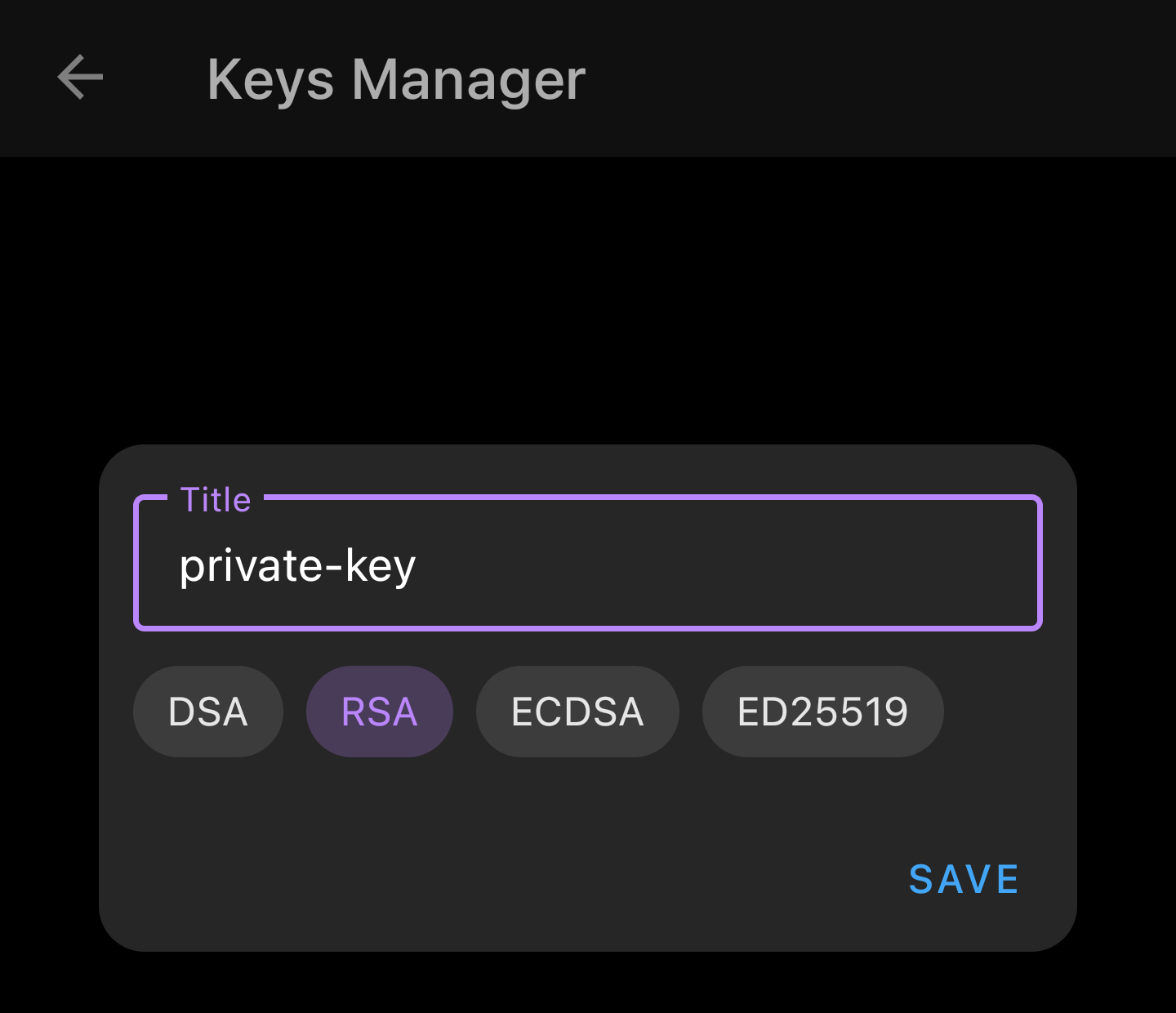 Keys Manager